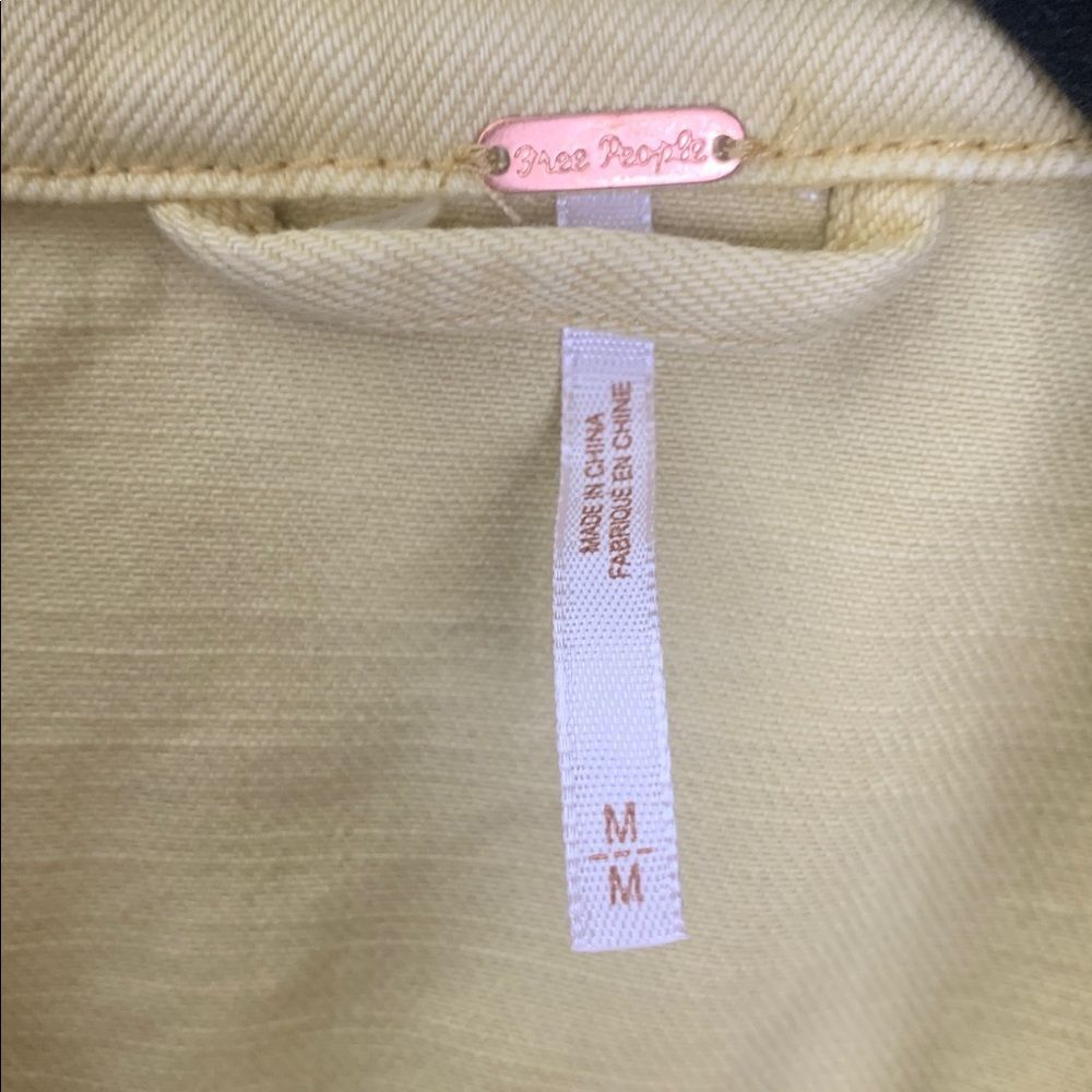 FREE PEOPLE | MEDIUM Women DENIM JACKET | YELLOW GOLDEN - Picture 2 of 16